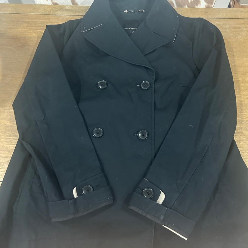 Banana Republic Navy and White Coat